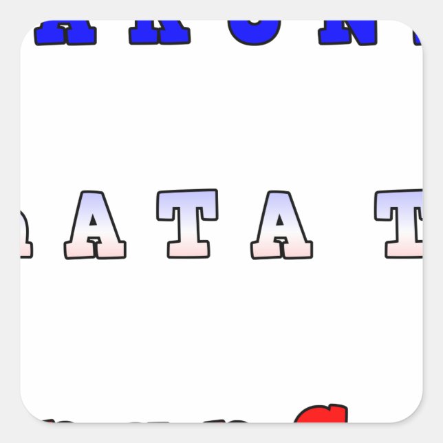 Adesivo Quadrado fRANCE HAKUNA MATATA AZUL VERMELHO CORES BRANCAS D (Frente)
