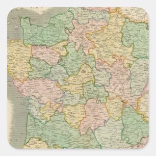 Adesivo Quadrado France, províncias 2