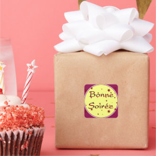 Adesivo Quadrado Francês: Bonne Soiree Square Sticker