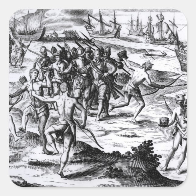 Adesivo Quadrado Francis Drake no Novo Mundo (Frente)