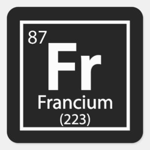 Adesivo Quadrado Francium - Mesa periódica francesa da ciência