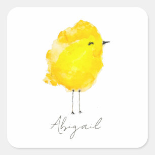 Adesivo Quadrado Frango amarelo chic personalizado doce e elegante