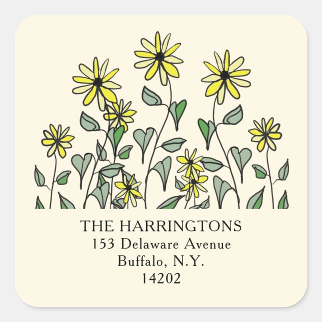 Adesivo Quadrado Frangos Amarelos Curtos Diversão Quadrado Retorno  (Frente)