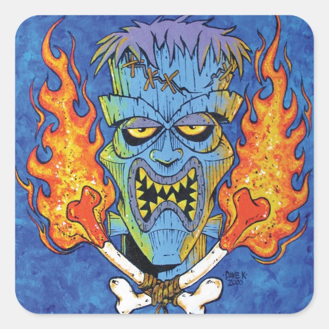 Adesivo Quadrado Franken-Tiki (Frente)