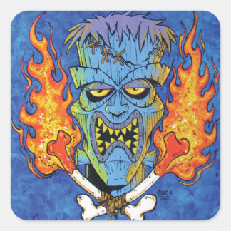 Adesivo Quadrado Franken-Tiki