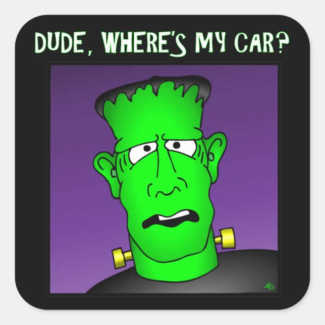 Adesivo Quadrado Frankenstein Chaveiro & Flair (Frente)