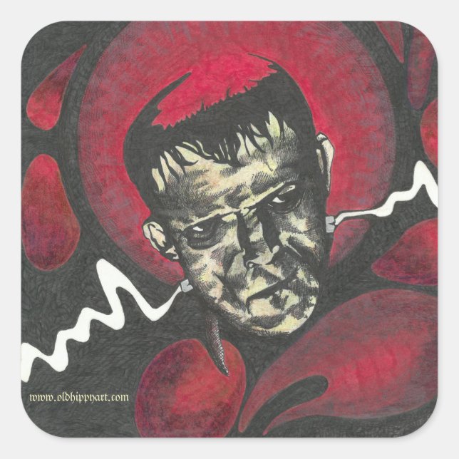 Adesivo Quadrado Frankenstein Stickers (Frente)