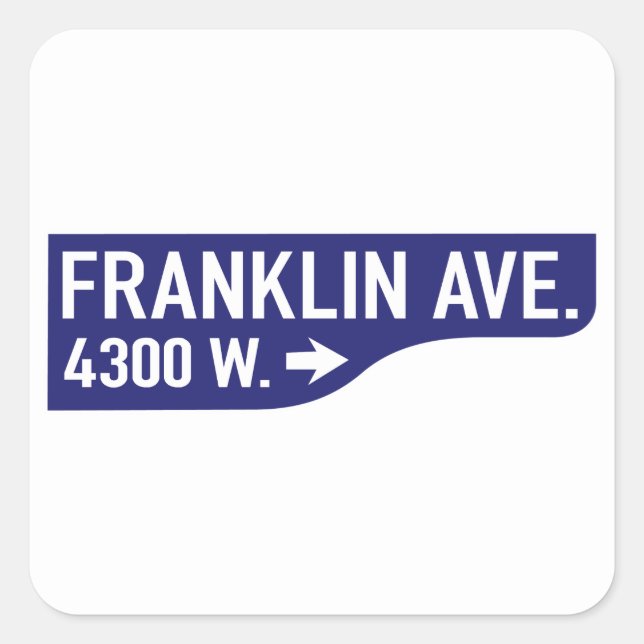 Adesivo Quadrado Franklin Avenue, Los Angeles, CA Street Sign (Frente)