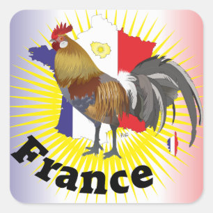 Adesivo Quadrado Frankreich França Francia Aufkleber