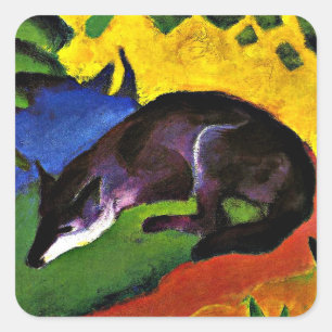 Adesivo Quadrado Franz Marc - Raposa Azul