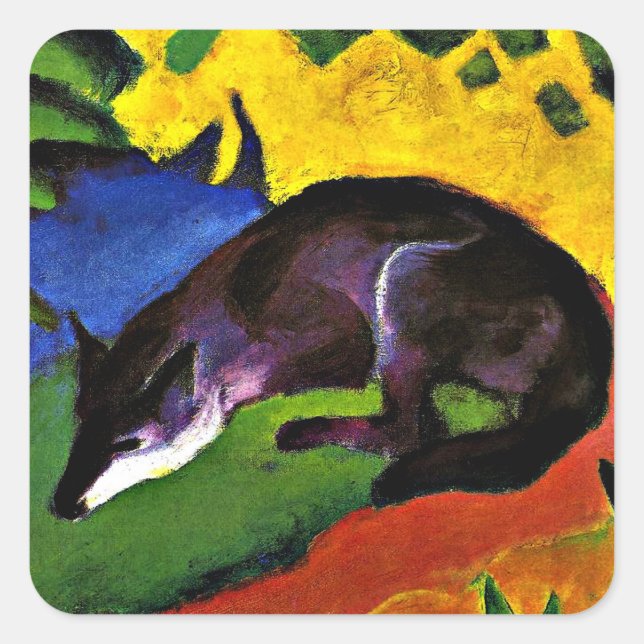 Adesivo Quadrado Franz Marc - Raposa Azul (Frente)