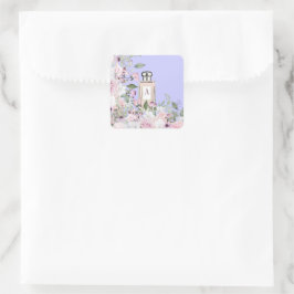 Adesivo Quadrado Frasco de Perfume Puro Floral Bonito