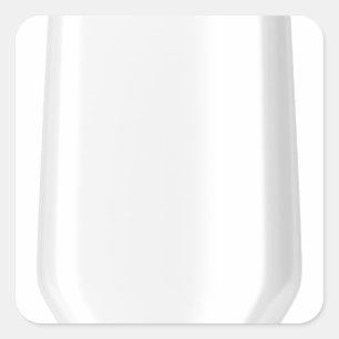 Adesivo Quadrado Frasco de plástico branco para champô