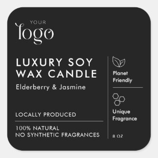 Adesivo Quadrado Frasco de Vela Moderna Minimalista Fragrância para