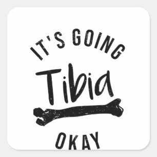 Adesivo Quadrado Fratura Óssea Ferimento Tibial Quebrado Perna