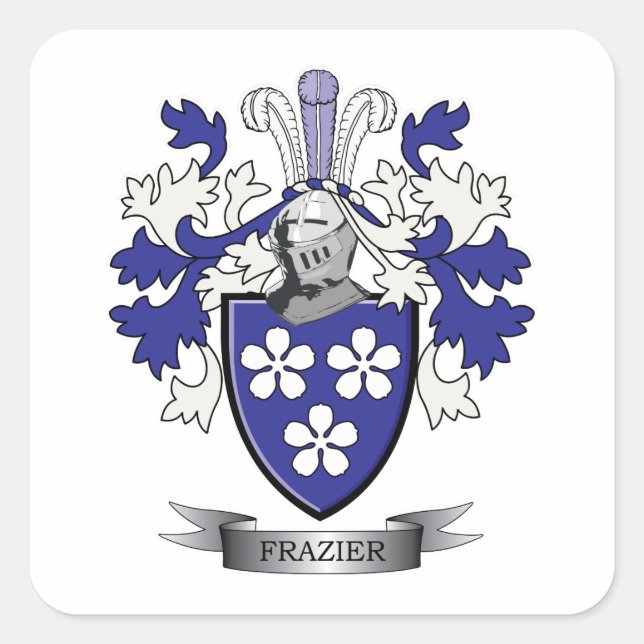 Adesivo Quadrado Frazier Family Crest Casaco de Armas (Frente)