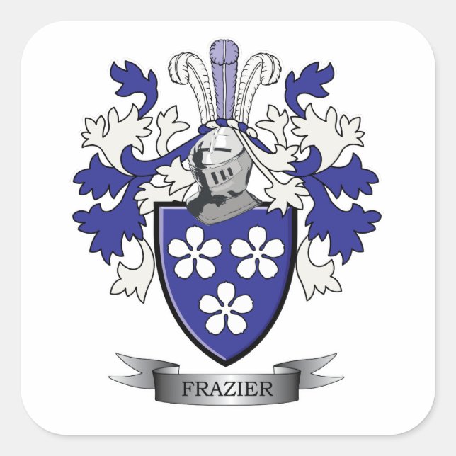 Adesivo Quadrado Frazier Family Crest Casaco de Armas (Frente)