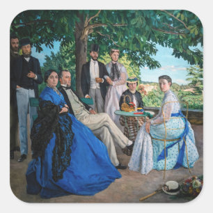 Adesivo Quadrado Frederic Bazille - A Reunião Familiar