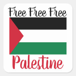 Adesivo Quadrado Free Free Palestine