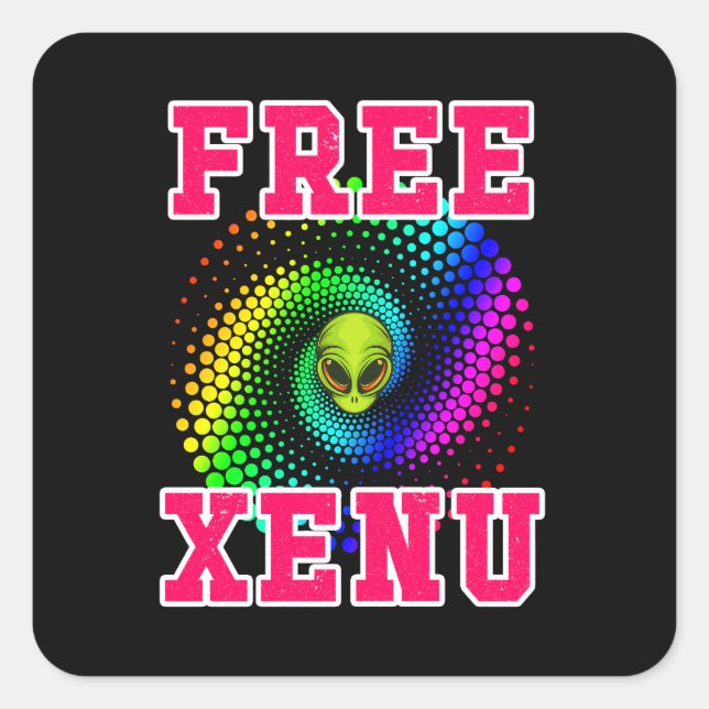 Adesivo Quadrado Free Xenu Rainbow Espiral Engraçado Cientologia Pr (Frente)