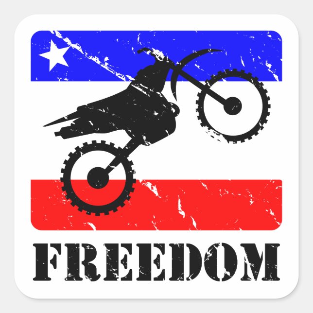 Adesivo Quadrado Freedom Dirt-Bike FLAIR (Frente)