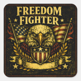 Adesivo Quadrado Freedom Fighter – American Defender Pride