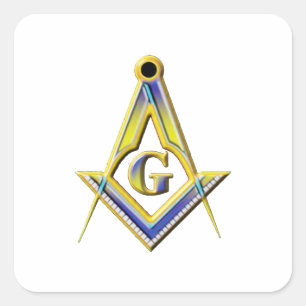 Adesivo Quadrado Freemason Square & Compasses