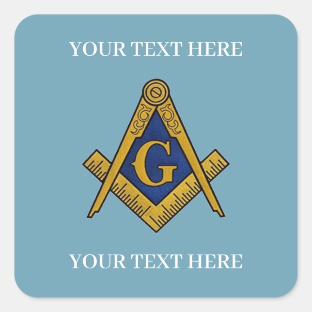 Adesivo Quadrado Freemason Square e Compass Masonry (Frente)