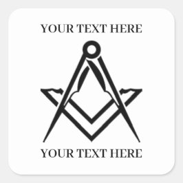 Adesivo Quadrado Freemason Square e Compass Masonry
