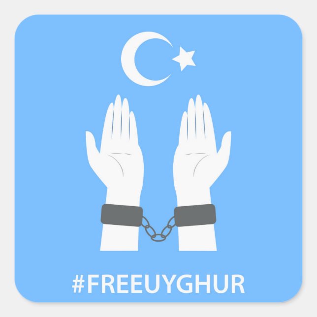 ADESIVO QUADRADO #FREEUYGHUR (Frente)