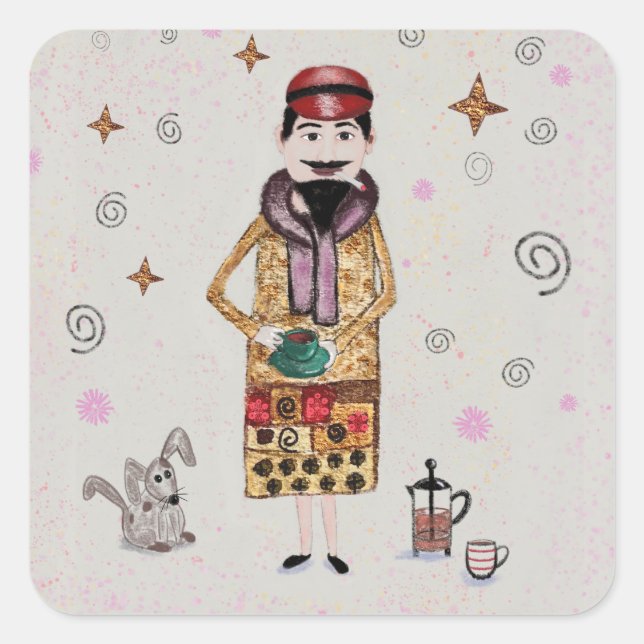 Adesivo Quadrado French Guy  (Frente)