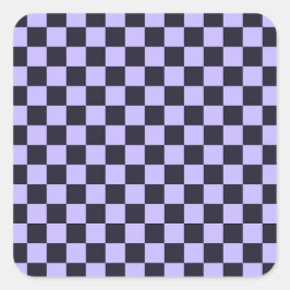 Adesivo Quadrado French lilac checkerboard pattern