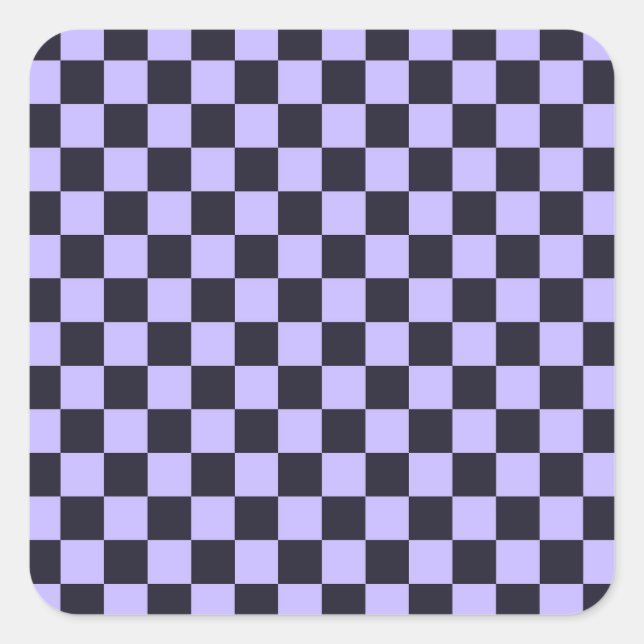 Adesivo Quadrado French lilac checkerboard pattern (Frente)