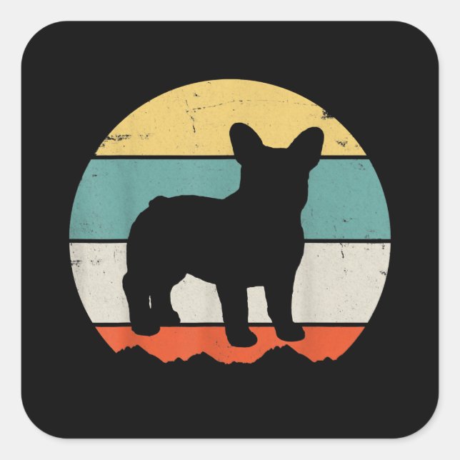 Adesivo Quadrado Frenchie Gift | Presente para o Bulldog Francês Vi (Frente)
