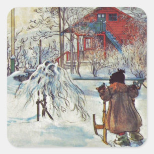 Adesivo Quadrado Frente e Casa de Lavagem