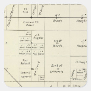 Adesivo Quadrado Fresno County, Califórnia
