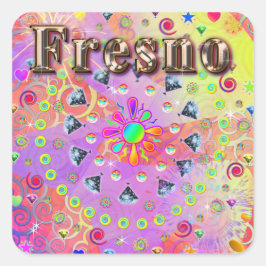 Adesivo Quadrado Fresno Lucky Ouro Sticker