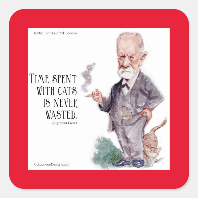Adesivo Quadrado Freud & Cote Sobre Gatos (Frente)