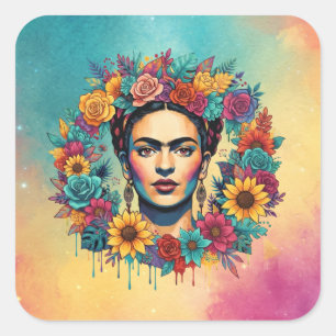 Adesivo Quadrado Frida Kahlo