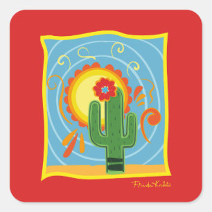 Adesivo Quadrado Frida Kahlo Cactus Graphic