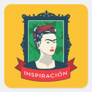 Adesivo Quadrado Frida Kahlo   Inspiración