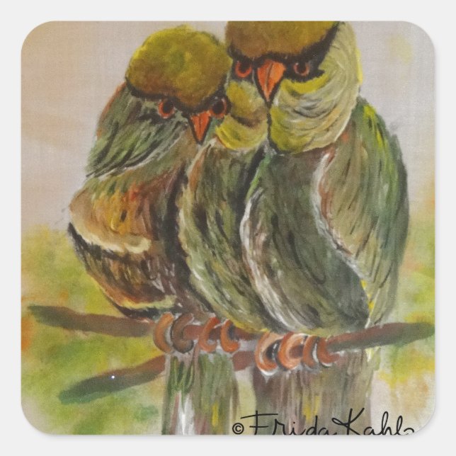 Adesivo Quadrado Frida Kahlo Painted Birds (Frente)