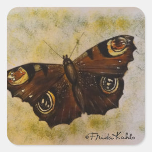 Adesivo Quadrado Frida Kahlo pintou a borboleta
