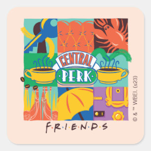 Adesivo Quadrado FRIENDS™ Central Perk Gráfico Vibrante