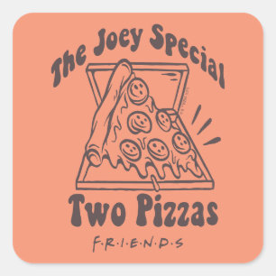 Adesivo Quadrado FRIENDS™ Citação de Pizza do Joey