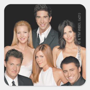 Adesivo Quadrado FRIENDS™   Elenco em Trajes de Gala Closeup