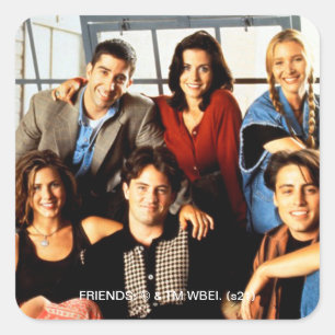 Adesivo Quadrado FRIENDS™   Elenco Sentado no Apartamento de Monica