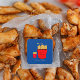 Adesivo Quadrado Fries Cartoon