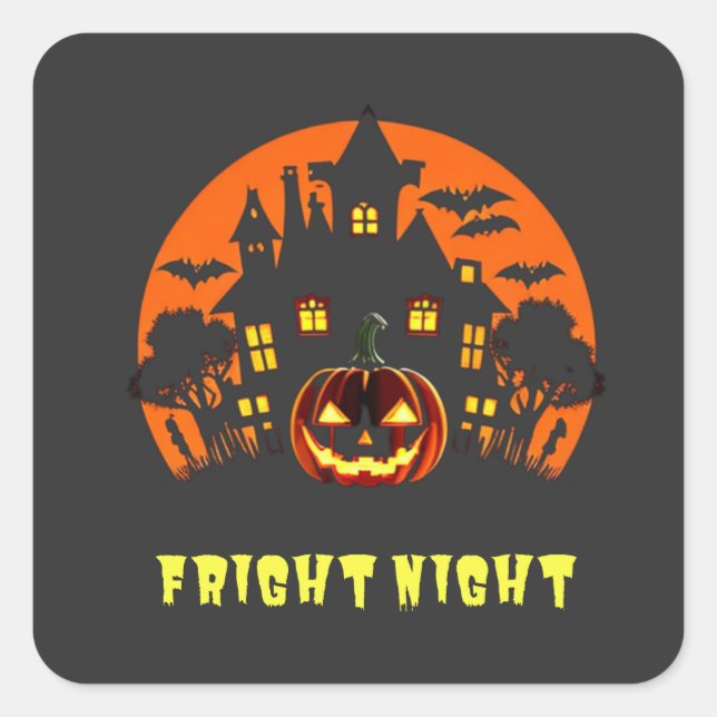 Adesivo Quadrado Fright Night Halloween (Frente)