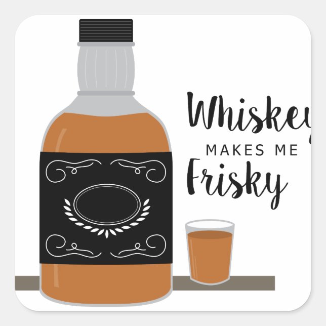 Adesivo Quadrado Frisky Whiskey (Frente)